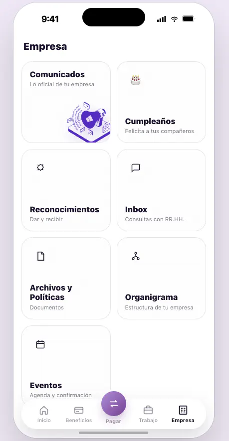 Pantalla Empresa original de Cocoa Business